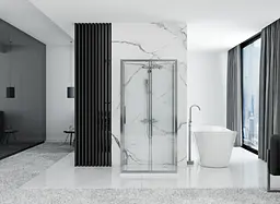Душова кабіна Rea Rapid Slide 100x80 chrome пристінна REA-KPL-09100, Хром, Універсальна, прозорий, хром - мініатюра 4