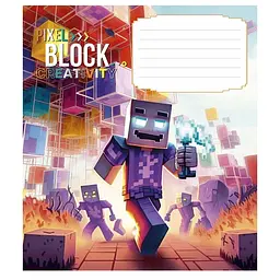 Зошит учнівський "Pixel Block" 012-3407K-5 в клітинку, 12 аркушів