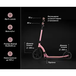 Самокат Miqilong Beagle рожевий (BEAGLE-200-PINK) - мініатюра 16