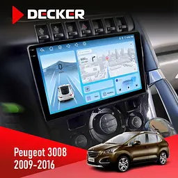 Штатна магнітола Peugeot (3008) 2009-2016 Climate Decker D9-010 6x128, DSP, 4G, 2K Decker (НФ-00004765)