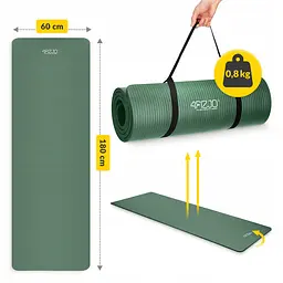 Килимок (мат) спортивний 4FIZJO NBR 180 x 60 x 1.5 см для йоги та фітнесу Navy Green (P-5905973406727) - мініатюра 10