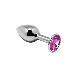 Металева анальна пробка з кристалом Alive Mini Metal Butt Plug, 7х2.8 см, рожева - мініатюра 3