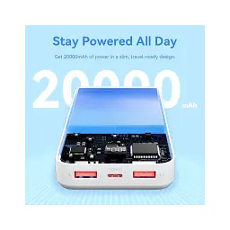 Батарея універсальна Vention 20000 mAh 22.5W Black LED Display Type (FHLB0) - мініатюра 3