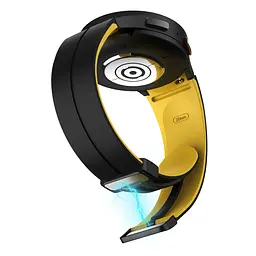 Браслет Magnetic для Samsung Galaxy Watch 5 - чорно-жовтий ширина кріплення 20мм силікон Watchbands (W34-5WB12227561) - мініатюра 3