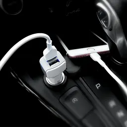 USB зарядка від прикурювача в авто Hoco Z 23 на 2 USB Білий - мініатюра 6