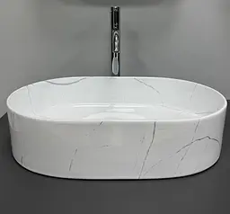 Умивальник VBI Verona накладний 50x34 см marble white glossy VBI-011330 - мініатюра 5