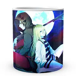 Кухоль GeekLand Ангел кровопролиття Satsuriku no Tenshi Зак і Рейчел біля розбитої стіни на фоні місяця SNT 02.007 330 мл білий - мініатюра 2
