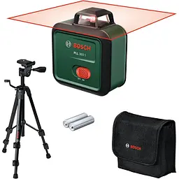 Лазерний нівелір Bosch PLL 360-1 Set червоного кольору зі штативом в чохлі