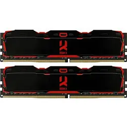 Пам'ять 16Gb x 2 DDR4 3200 MHz Goodram IRDM X чорний 16-18-18-36 1.35V з радіатором (IR-X3200D464L16A/32GDC)