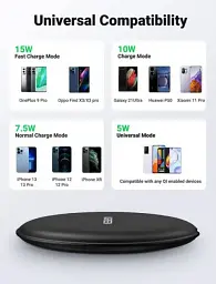 Зарядний пристрій Ugreen CD186 Wireless Charging Pad 15 W чорний - мініатюра 5
