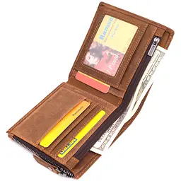 Практичний гаманець для чоловіків із натуральної шкіри Vintage 12х11х2 см acs0029592 - мініатюра 7
