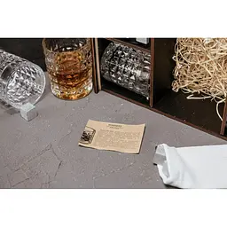 Подарунковий набір Whiskey Stones камені для віскі в дерев'яному пеналі №8 + 4 склянки Bohemia Diamond + щипці + мішечок - мініатюра 7