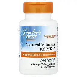 Витамин К Vitamin K2 MK-7 45 mcg 60 растительных капсул Doctor's Best vit0006322