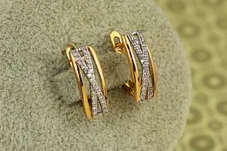 Сережки Xuping Jewelry перехрестя з родієм 1,7 см золотисті