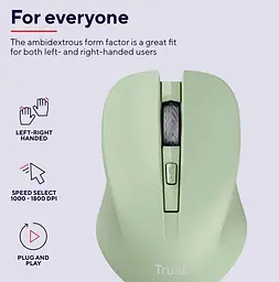 Комп'ютерна миша Trust Mydo Silent WL зелений teh0014062 - мініатюра 7