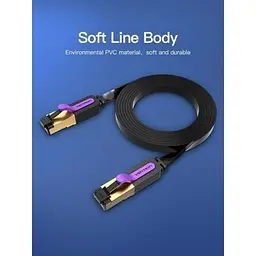 Патч-корд 1.5м FTP cat 7 RJ-45 black Vention (ICABG) - мініатюра 2