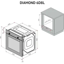 Духова шафа Perfelli Diamond 6D8L Bianco - мініатюра 15