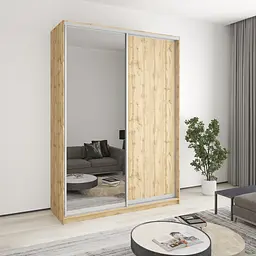 Шафа-купе дводверна MebelStar Комбо AL ДСП/Дзеркало 170x60x240 см Дуб тахо (MBS-4150)
