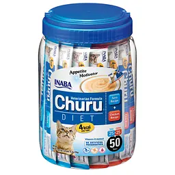 Ласощі для котів Inaba Churu Diet вершковий мус в стіках, з куркою та тунцем 14 г 8 шт.
