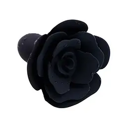 Анальна пробка SILICON ROSE 11*3 см силіконова з обмежувачем у формі квітки Чорна - мініатюра 3