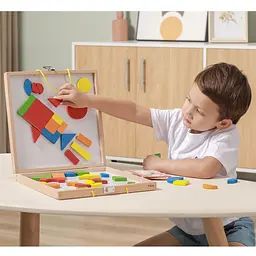 Набір магнітних блоків Viga Toys Форми та кольори 42 елементи (59687) - мініатюра 3