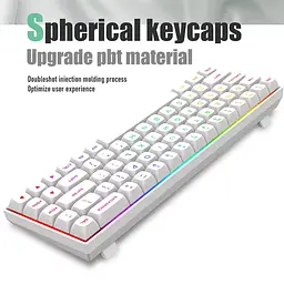 Ігрова магнітна клавіатура E-Yooso HZ-68 / Pink Magnetic Switch / RGB / 8К / Hall Switch / White - мініатюра 3