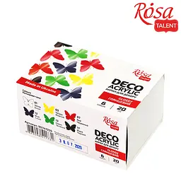 Набір акрилових фарб для декору глянцевий 6×20 мл ROSA Talent (4823098511731)