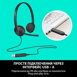 Комп'ютерна гарнітура Logitech H340 USB Graphite (981-000475) - мініатюра 4