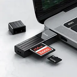 Кардрідер Hoco HB20 Mindful 2-in-1card reader ( USB3.0 ) Чорний - мініатюра 2