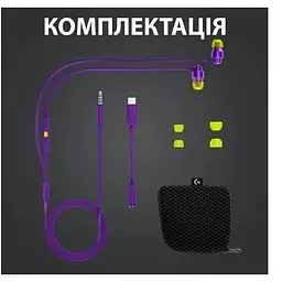 Гарнітура ігрова Logitech G333 Gaming Earphones для геймерів фіолетова (981-000936) - мініатюра 5