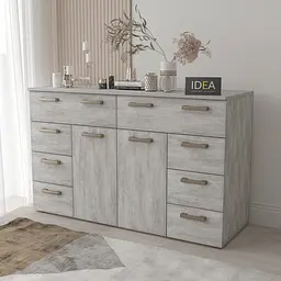 Комод на 8 шухляд з дверима Idea ТКБ-381.1 Бетон урбан