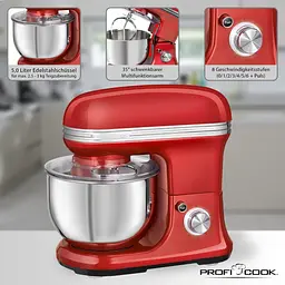 Планетарний міксер-тестоміс Profi Cook PC-KM 1197 Red 5л - мініатюра 8