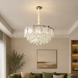 Велика золота підвісна люстра з кришталевим декором Splendid Ray L8251/580*H290/11, 58 см на 11 ламп E14