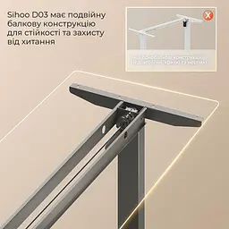 Геймерський стіл Sihoo D03 Walnut Black (D03-104/D03-108) - мініатюра 11
