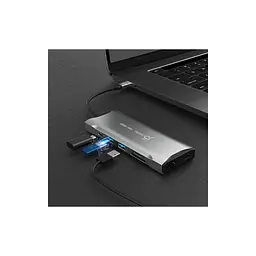 Концентратор J5create USB-C 9-in-1 2xUSB 3.2 + 2xUSB-C PD + 2xHDMI 4K + DisplayPort + SD/TF + RJ45 1000Mbps gray (JCD397-N) - мініатюра 8