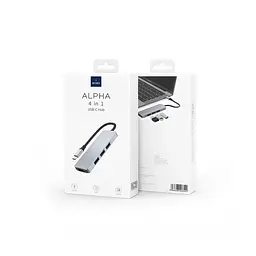 Хаб розгалужувач Wiwu алюмінієвий Usb-C на 4 Usb 3.0 порти Alpha 440 Pro 4 in 1 Hub - мініатюра 3