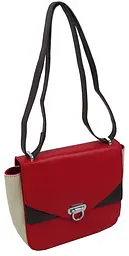 Невелика жіноча шкіряна сумка Giorgio Ferretti 35553SD04 Червона з бежевим - мініатюра 5