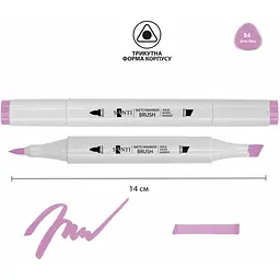 Набір акварельних маркерів Santi Sketch SM-84 рожево-ліловий 6 шт. (391114) - мініатюра 2
