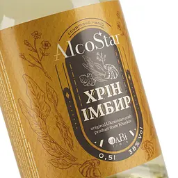 Напій спиртний AlcoStar Хрін та імбир 38% 0.5 л - мініатюра 5