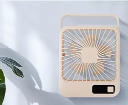 Настільний міні вентилятор акумуляторний ручний портативний Квадратний Desktop stand fan на акумуляторі - мініатюра 3