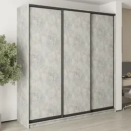 Шафа-купе тридверна MebelStar Комбо BG 3ДСП 230x45x240 см Бетон (MBS-9493)