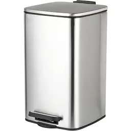Відро для сміття з плавним закриттям квадратне Zerix Kubix-TC0108 SS Color 8л нержавіюча сталь ZX5891, Нержавіюча сталь