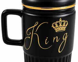 Парні чашки порцелянові King & Queen 450 мл з кришкою - мініатюра 5