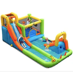 Надувний водний дитячий центр Costway Park Bounce House з гіркою (без вентилятора) - мініатюра 3