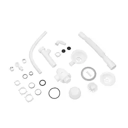 Сифон для кухонної мийки Kroner KRP KS02R-1WHI 3 1/2"×40/50 мм з відведенням для пральної машини, з круглим переливом CV034318 - мініатюра 3