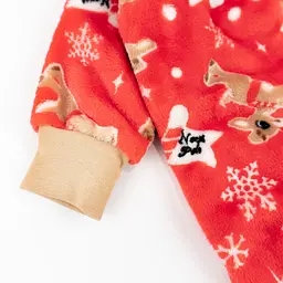 Новорічний теплий чоловічок для новонароджених Christmas Fawn зріст 68 см (3 - 6 місяців) Malena Червоний з принтом - мініатюра 3