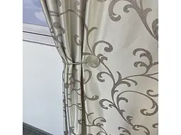 Жакардові штори бежевого кольору з вензелем на тасьмі 2шт. 150х270 ALBO pbe0052397 - мініатюра 5