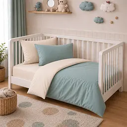 Дитяча постільна білизна MIRSON BABY фланель Milk/Menthol 110х160см (2200012800256)