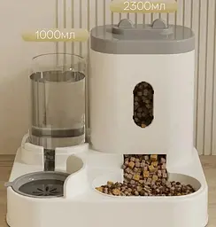Автоматична годівниця для котів Pet Feeder 053 з поїлкою, Сірий - мініатюра 5
