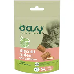 Лакомство для кошек Oasy Treats подушечки с лососем 60 г